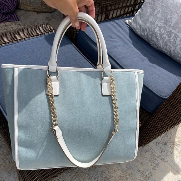 Juicy Couture Blue Denim Beach Tote Bag - Picture 12 of 12